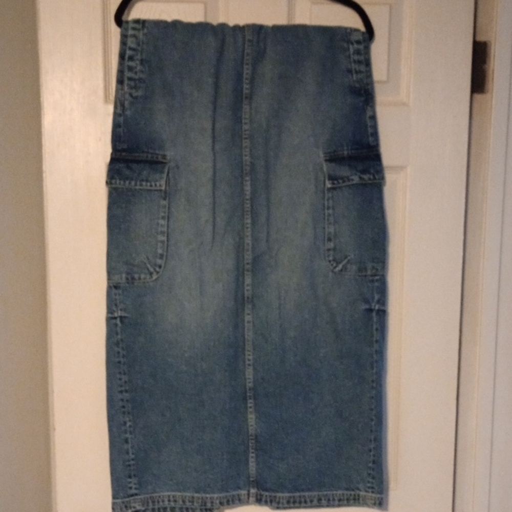 Zara Blue Denim A-Line Skirt